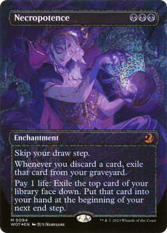 Necropotence (Anime Borderless) (Confetti Foil) (94) [Wilds of Eldraine: Enchanting Tales] foil - Deck Out Gaming