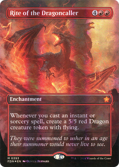 Rite of the Dragoncaller (Borderless) (Mana Foil) (393) [Foundations] foil - Deck Out Gaming
