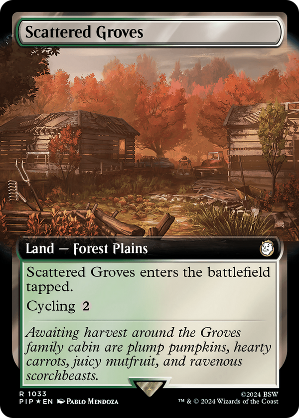 Scattered Groves (Extended Art) (Surge Foil) (1033) [Fallout] foil - Deck Out Gaming