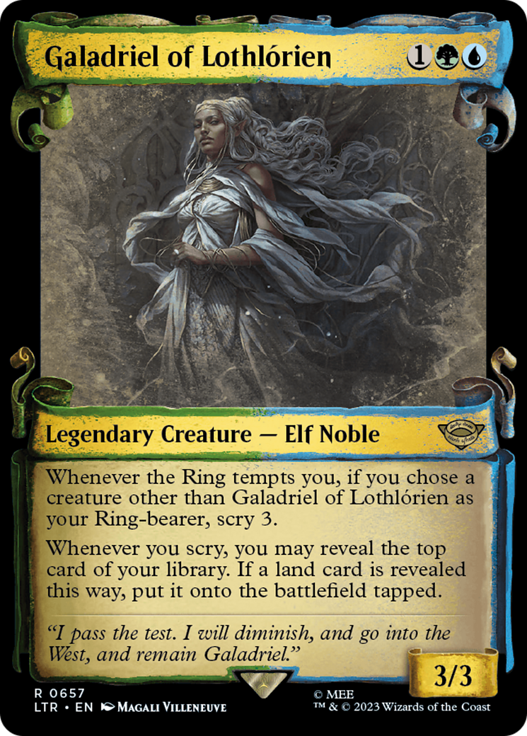 Galadriel of Lothlorien (Showcase Scrolls) (657) [The Lord of the Rings: Tales of Middle-earth] foil - Deck Out Gaming
