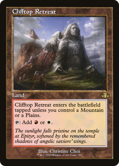 Clifftop Retreat (Retro Frame) (393) [Dominaria Remastered] foil - Deck Out Gaming