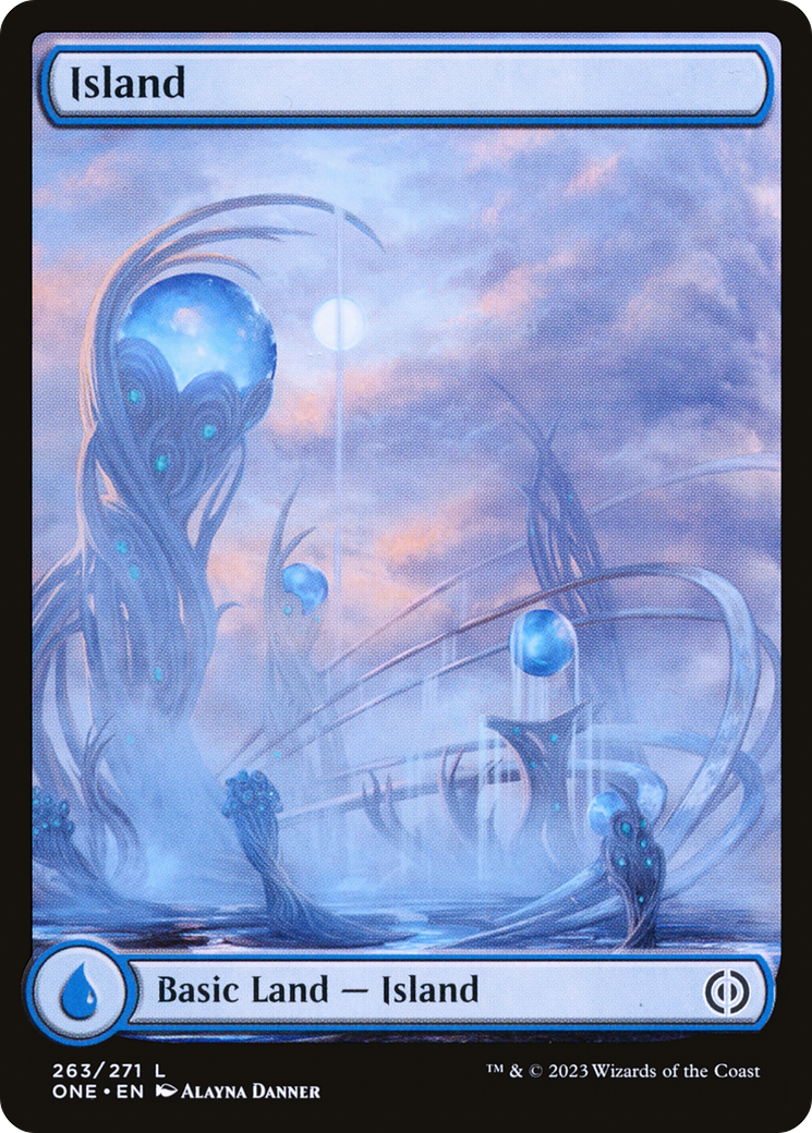 Island (263) - Full Art (263) [Phyrexia: All Will Be One] foil - Deck Out Gaming
