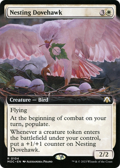 Nesting Dovehawk (Extended Art) (104) [March of the Machine Commander] foil - Deck Out Gaming