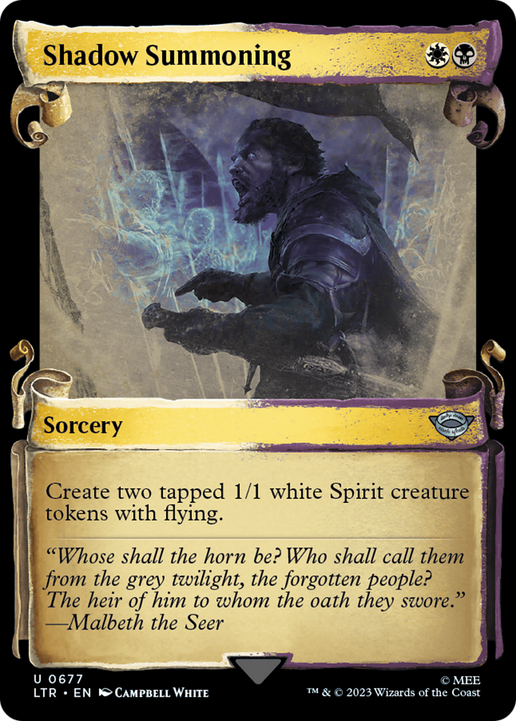 Shadow Summoning (Showcase Scrolls) (677) [The Lord of the Rings: Tales of Middle-earth] foil - Deck Out Gaming