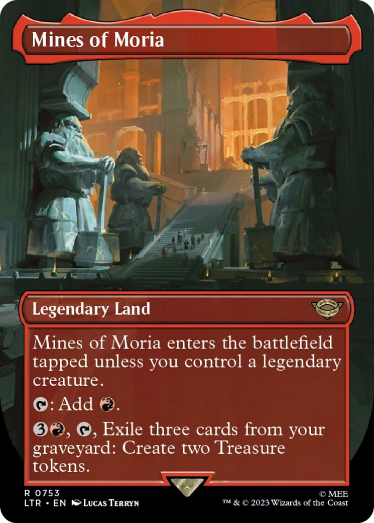 Mines of Moria (Borderless) (Surge Foil) (753) [The Lord of the Rings: Tales of Middle-earth] foil - Deck Out Gaming