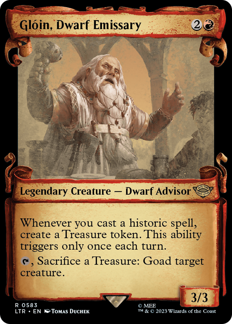 Gloin, Dwarf Emissary (Showcase Scrolls) (583) [The Lord of the Rings: Tales of Middle-earth] foil - Deck Out Gaming