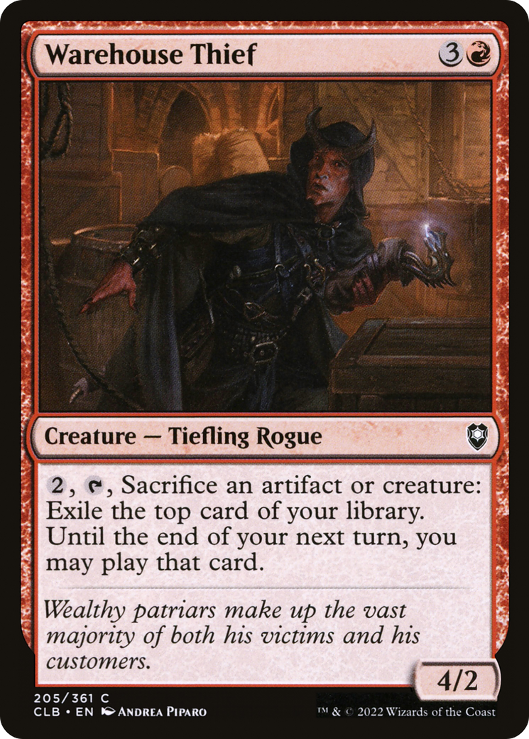 Warehouse Thief (205) [Commander Legends: Battle for Baldur's Gate] - Deck Out Gaming