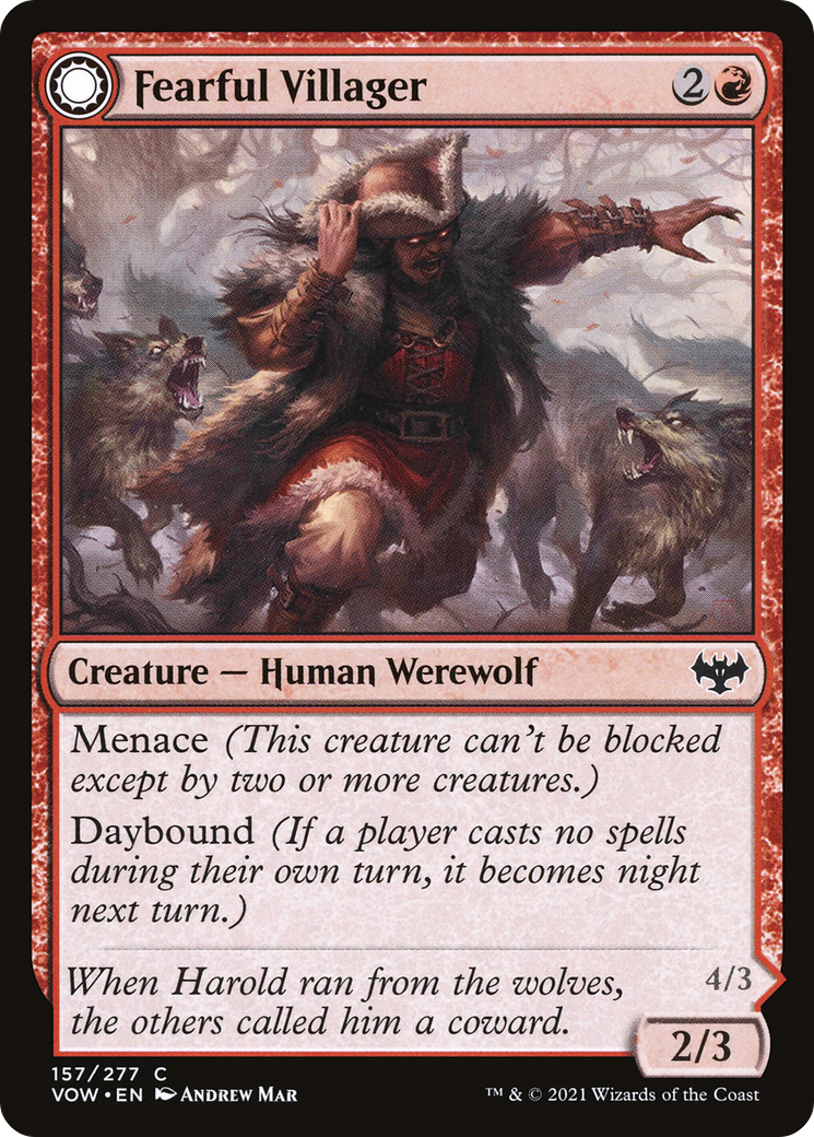 Fearful Villager (157) [Innistrad: Crimson Vow] foil - Deck Out Gaming