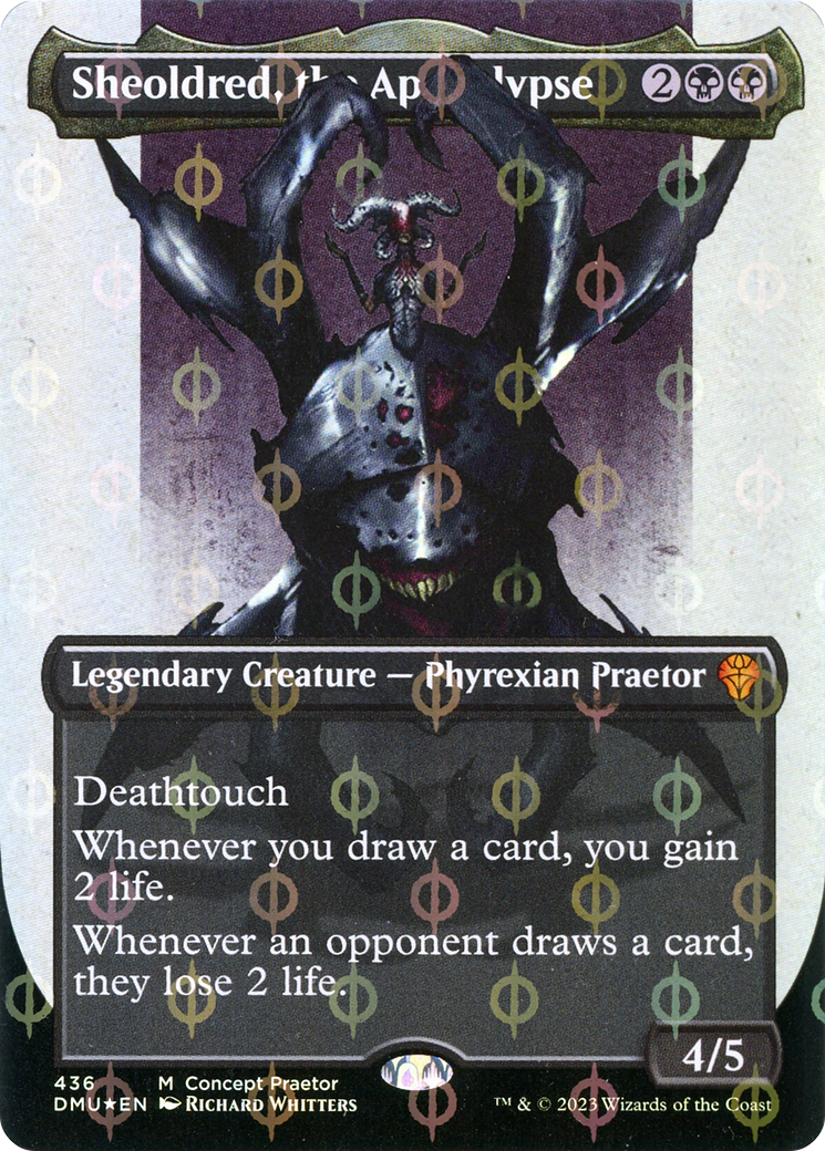 Sheoldred, the Apocalypse (Concept Praetor) (Step-And-Compleat Foil) (436) [Phyrexia: All Will Be One] foil - Deck Out Gaming