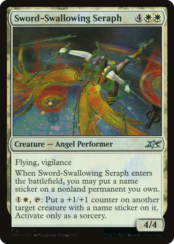 Sword-Swallowing Seraph (Galaxy Foil) (316) [Unfinity] foil - Deck Out Gaming