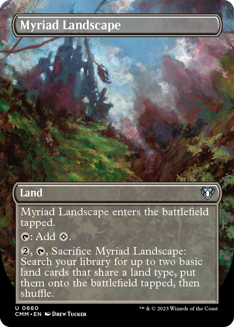 Myriad Landscape (Borderless) (660) [Commander Masters] foil - Deck Out Gaming