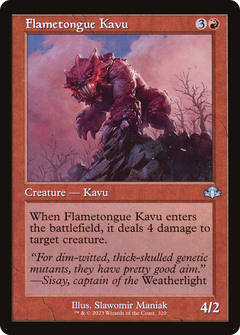 Flametongue Kavu (Retro Frame) (320) [Dominaria Remastered] foil - Deck Out Gaming