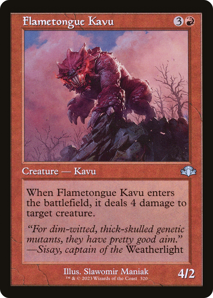 Flametongue Kavu (Retro Frame) (320) [Dominaria Remastered] - Deck Out Gaming