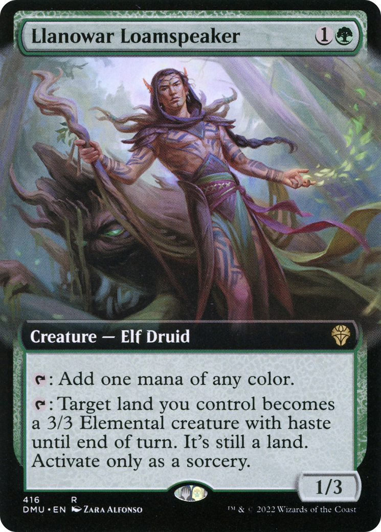 Llanowar Loamspeaker (Extended Art) (416) [Dominaria United] - Deck Out Gaming
