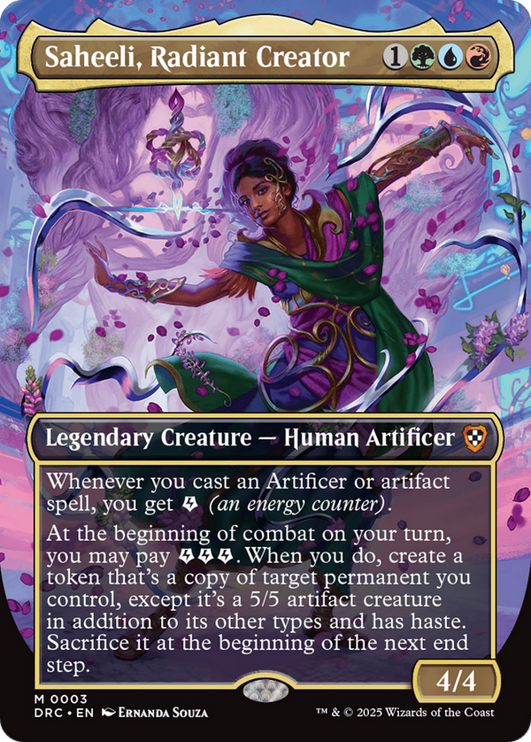 Saheeli, Radiant Creator (Borderless) (3) [Commander: Aetherdrift] foil - Deck Out Gaming