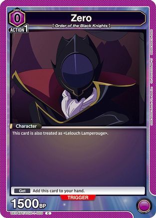 Zero (UE04BT/CGH-1-009) [Code Geass: Lelouch of the Rebellion] - Deck Out Gaming