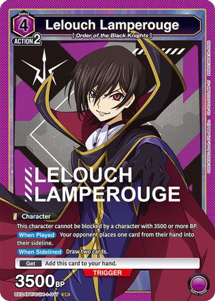 Lelouch Lamperouge (017) (UE04BT/CGH-1-017) [Code Geass: Lelouch of the Rebellion] Foil - Deck Out Gaming