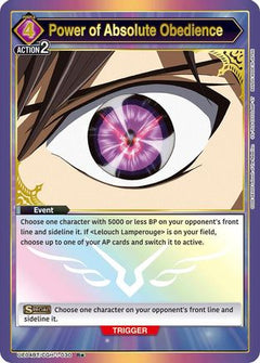 Power of Absolute Obedience (R*) (UE04BT/CGH-1-030) [Code Geass: Lelouch of the Rebellion] Foil - Deck Out Gaming