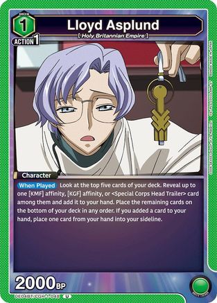 Lloyd Asplund (UE04BT/CGH-1-048) [Code Geass: Lelouch of the Rebellion] - Deck Out Gaming