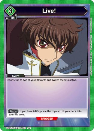 Live! (UE04BT/CGH-1-062) [Code Geass: Lelouch of the Rebellion] - Deck Out Gaming