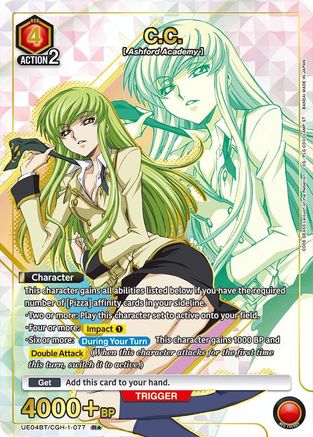 C.C. (077) (R*) (UE04BT/CGH-1-077) [Code Geass: Lelouch of the Rebellion] Foil - Deck Out Gaming