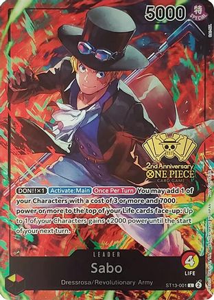 Sabo (2nd Anniversary Tournament) (ST13-001) [One Piece Promotion Cards] Foil-1