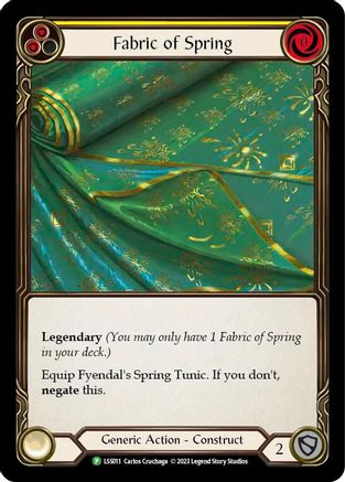 Fabric of Spring // Fyendal's Spring Tunic - LSS011 (LSS011) [Flesh and Blood: Promo Cards] Cold Foil - Deck Out Gaming