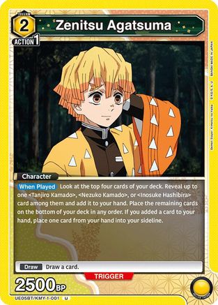 Zenitsu Agatsuma (001) (UE05BT/KMY-1-001) [Demon Slayer: Kimetsu no Yaiba] - Deck Out Gaming