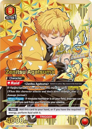 Zenitsu Agatsuma (071) (SR**) (UE05BT/KMY-1-071) [Demon Slayer: Kimetsu no Yaiba] Foil - Deck Out Gaming