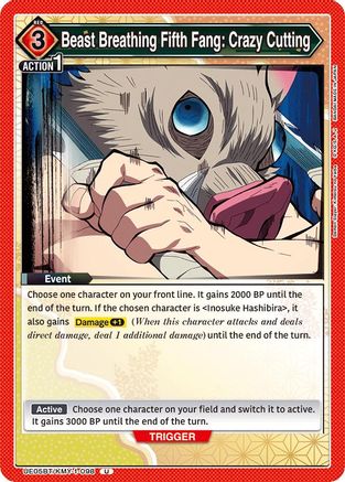 Beast Breathing Fifth Fang: Crazy Cutting (UE05BT/KMY-1-098) [Demon Slayer: Kimetsu no Yaiba] - Deck Out Gaming