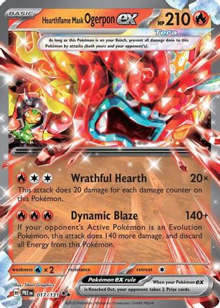 Hearthflame Mask Ogerpon ex - 017/131 (17) [SV: Prismatic Evolutions] Holofoil - Deck Out Gaming