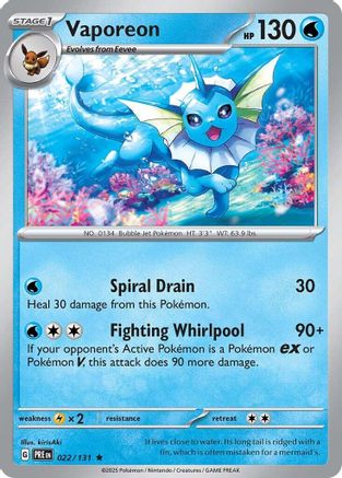 Vaporeon () [SV: Prismatic Evolutions] Holofoil