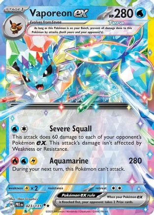Vaporeon ex - 023/131 (23) [SV: Prismatic Evolutions] Holofoil - Deck Out Gaming