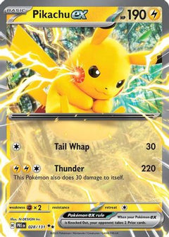 Pikachu ex - 028/131 (28) [SV: Prismatic Evolutions] Holofoil - Deck Out Gaming