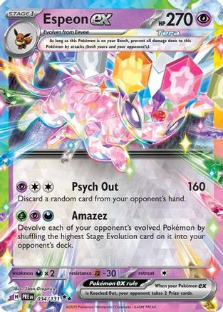 Espeon ex - 034/131 (34) [SV: Prismatic Evolutions] Holofoil - Deck Out Gaming