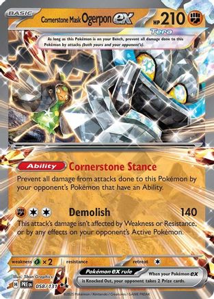 Cornerstone Mask Ogerpon ex - 058/131 (58) [SV: Prismatic Evolutions] Holofoil - Deck Out Gaming