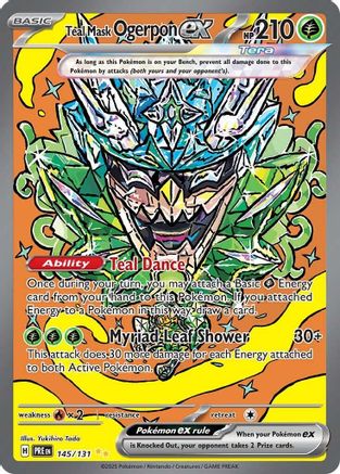 Teal Mask Ogerpon ex - 145/131 (145) [SV: Prismatic Evolutions] Holofoil - Deck Out Gaming