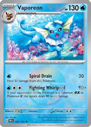 Vaporeon (Poke Ball Pattern) (22) [SV: Prismatic Evolutions] Holofoil - Deck Out Gaming