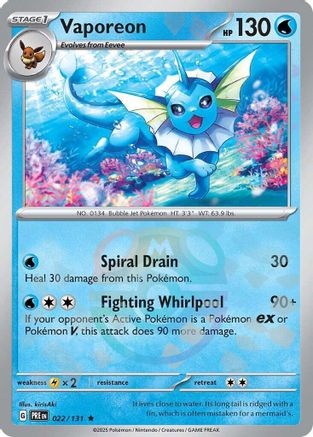 Vaporeon (Master Ball Pattern) (22) [SV: Prismatic Evolutions] Holofoil - Deck Out Gaming