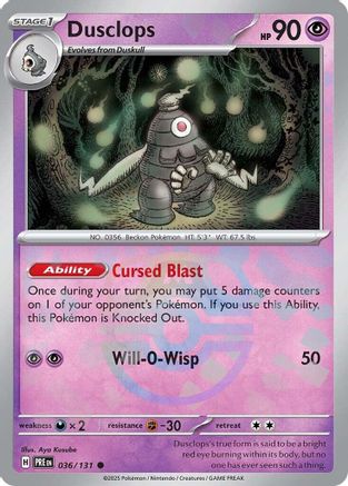 Dusclops (Master Ball Pattern) (36) [SV: Prismatic Evolutions] Holofoil - Deck Out Gaming