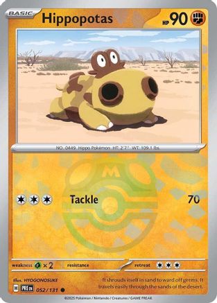 Hippopotas (Master Ball Pattern) (52) [SV: Prismatic Evolutions] Holofoil - Deck Out Gaming