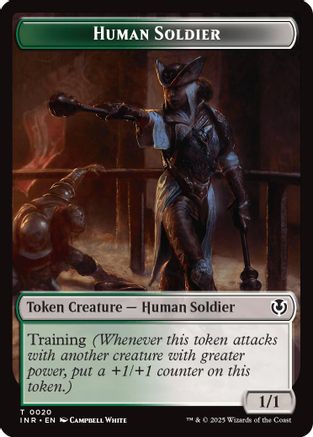 Human Soldier (0020) // Emblem - Tamiyo, Field Researcher Double-Sided Token (20) [Innistrad Remastered] - Deck Out Gaming