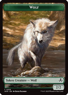 Wolf (0018) // Emblem - Arlinn, Embraced by the Moon Double-Sided Token (18) [Innistrad Remastered] - Deck Out Gaming