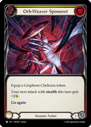 Orb-Weaver Spinneret (Yellow) (HNT027) [The Hunted] Rainbow Foil - Deck Out Gaming