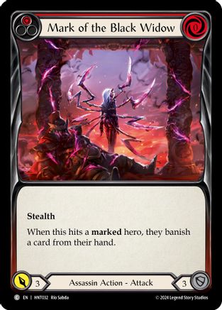 Mark of the Black Widow (Red) (HNT032) [The Hunted] Rainbow Foil - Deck Out Gaming