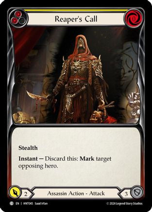 Reaper's Call (Yellow) (HNT045) [The Hunted] Rainbow Foil - Deck Out Gaming