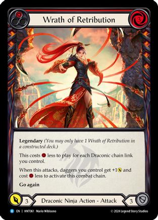 Wrath of Retribution (Red) (HNT061) [The Hunted] Rainbow Foil - Deck Out Gaming