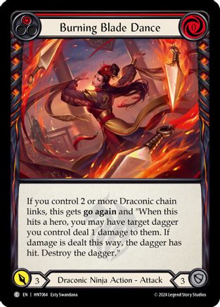 Burning Blade Dance (Red) (HNT064) [The Hunted] Rainbow Foil - Deck Out Gaming