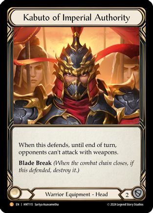 Kabuto of Imperial Authority (HNT115) [The Hunted] Rainbow Foil - Deck Out Gaming