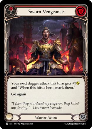 Sworn Vengeance (Red) (HNT140) [The Hunted] Rainbow Foil - Deck Out Gaming
